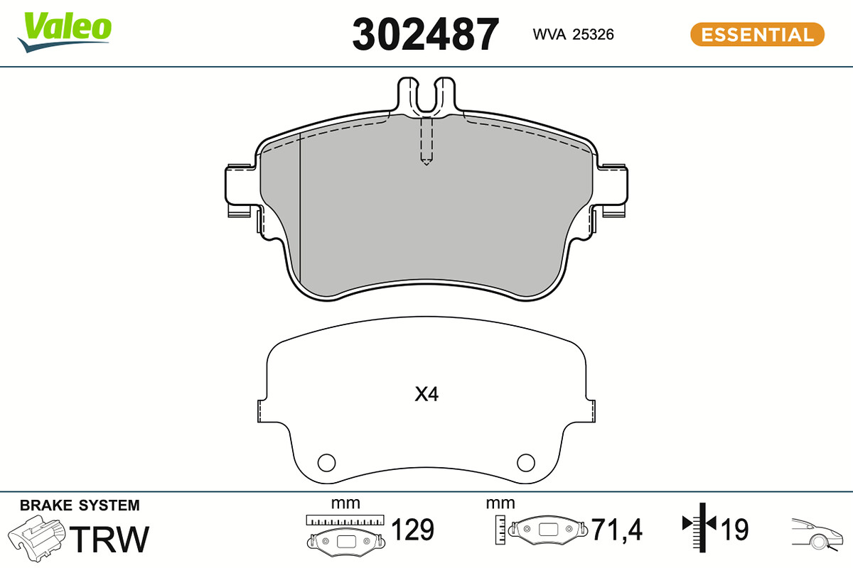 BRAKE PADS FIRST MERCEDES CLASS A B FR